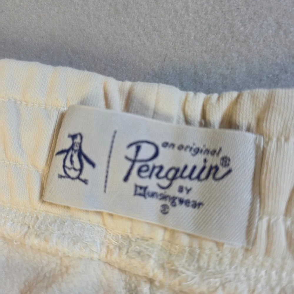 Original Penguin Mens Cream Jogger Sweatpants XL Off White Fleece Pants 0001892
